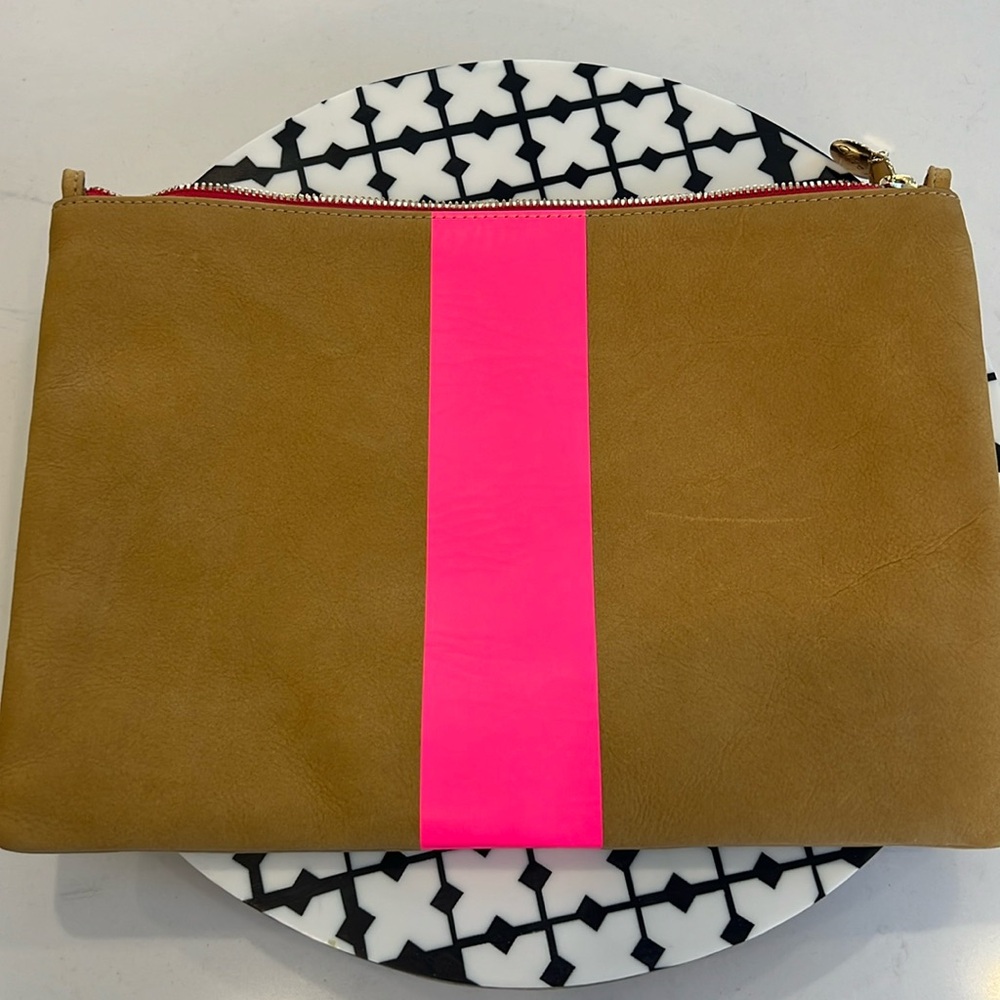 Clare V. Flat Suede Clutch w/ Tabs